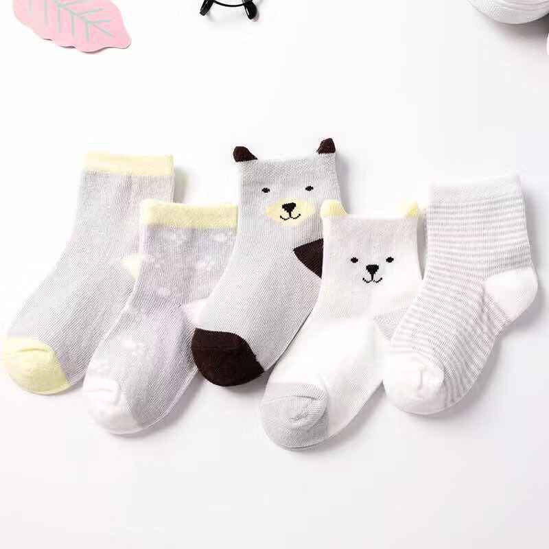 Soft Knitted Cotton Baby Socks for Newborn Boy and Girl 5 Pairs /