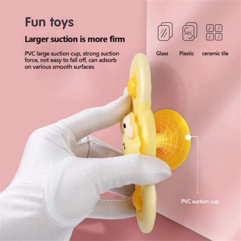 Baby Bath Toy Suction Cup Spinner Toy Boys Girls Funny Bathing Sucker Spinner Suction Cup Cartoon Rattles Fidget Educational Toy