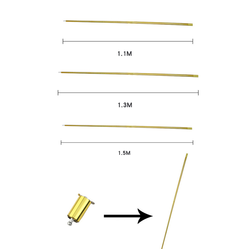 Telescopic Stick Golden 1.1m/1.3m/1.5m Wand Stick Close Up Illusion Magic Wand Toy Professional Trick Prop Stage