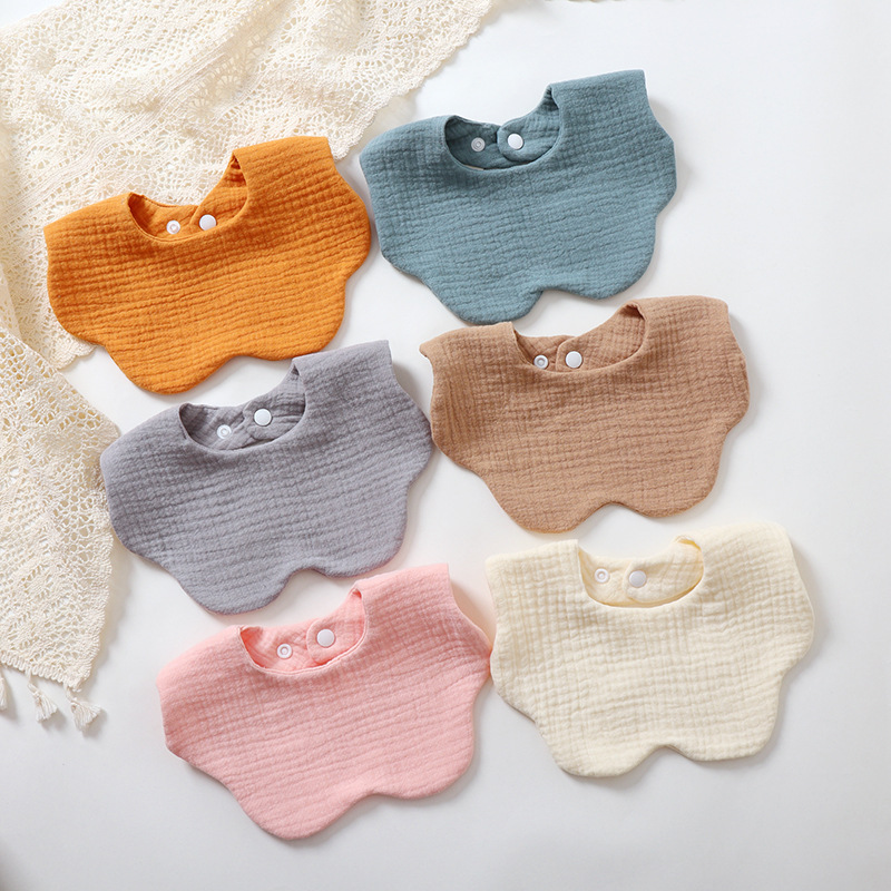 6-layer cotton gauze petal bib children's saliva towel can rotate 360 degrees, newborn bib baby anti spitting towel