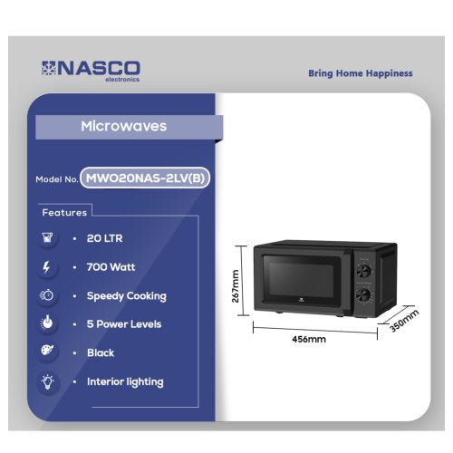NASCO 20L MWO20NAS-2LV(B) SOLO MICROWAVE