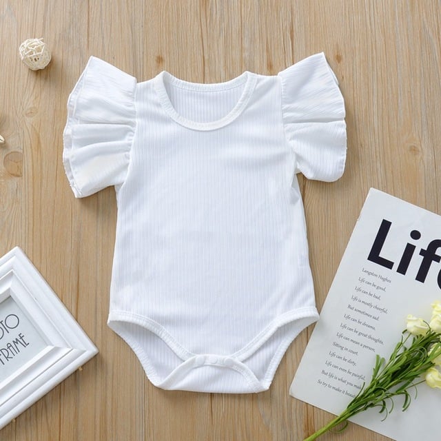 New Born Baby Girl Clothes Summer Short Sleeved Triangle Bag Fart Twin Baby Girls Flower Bodysuit Infant Cotton Onesie Pajamas