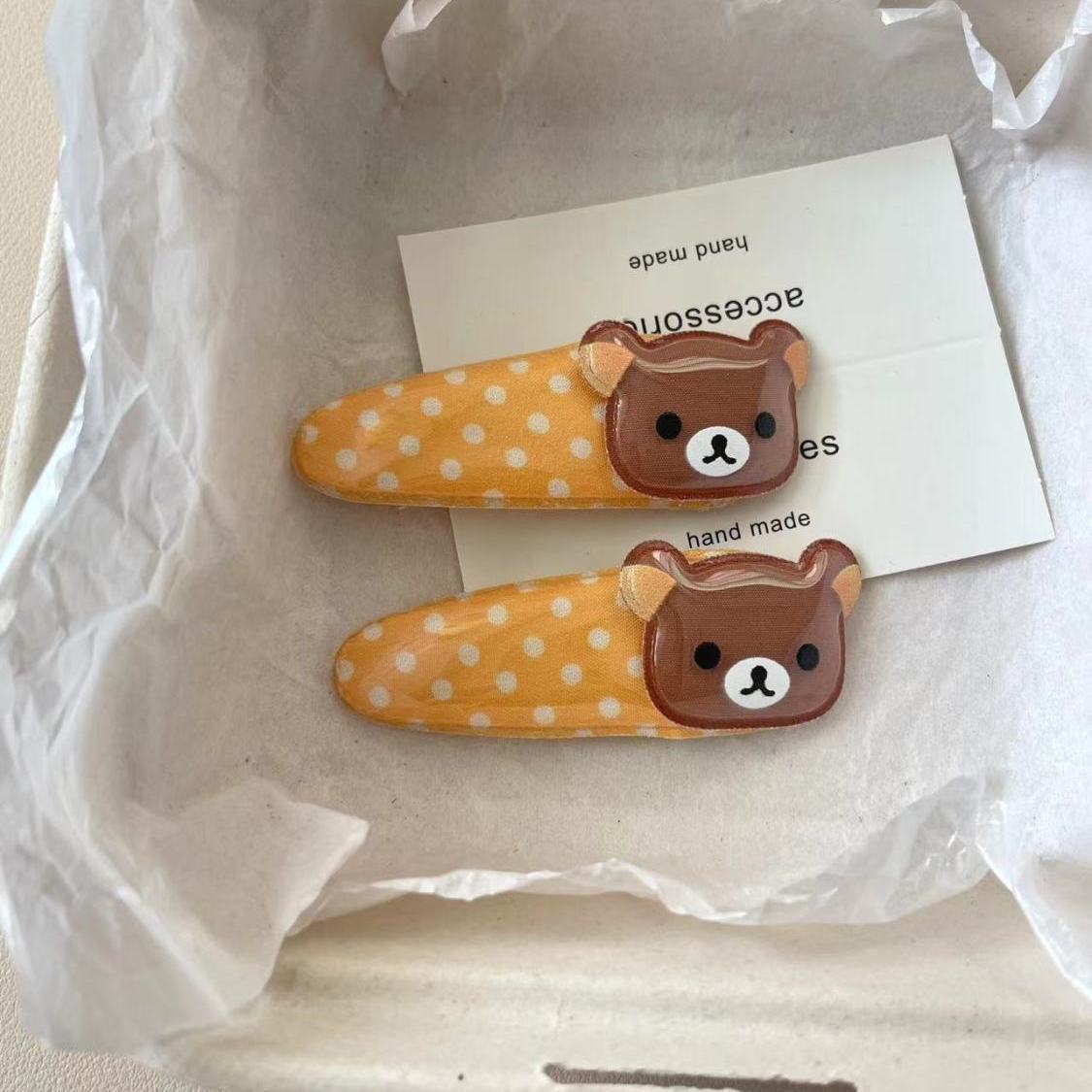 1pcs Kawaii Rilakkuma Bangs Side Clip Cartoon Cute Wave Point BB Hair Clip Sweet Versatile Hairpin Hair Birthday Gift