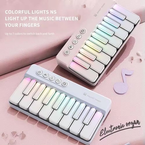 1pc Mini Electric Keyboard for Early Education, Music Learning, Multifunctional Electronic Piano, Light Toy with Music Scoring
