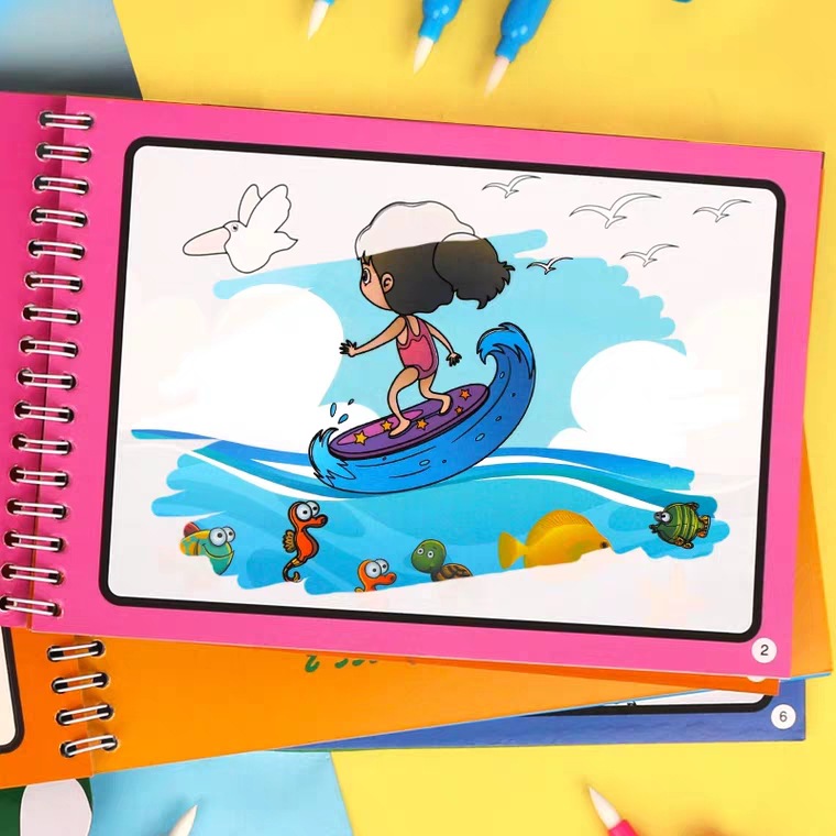 1pc Children Early Education Toys Magical Book Water Drawing Montessori Toys Gift Reusable Coloring Book Magic Random color