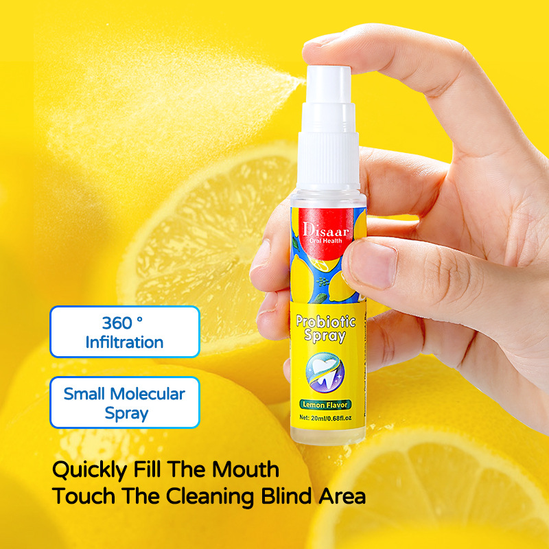 20ML Breath Freshener Spray Lemon Grape Mint Flavor Artifact Female Male Portable Breath Kissing Mouth Spray Cleaning Spray