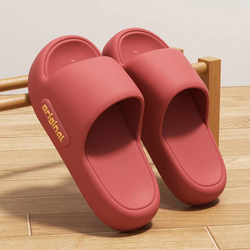 Thick Platform Pillow Slippers Women 2025 Summer Soft Sole Eva Cloud Slippers Woman Letter Print Non Slip Indoor House Shoes