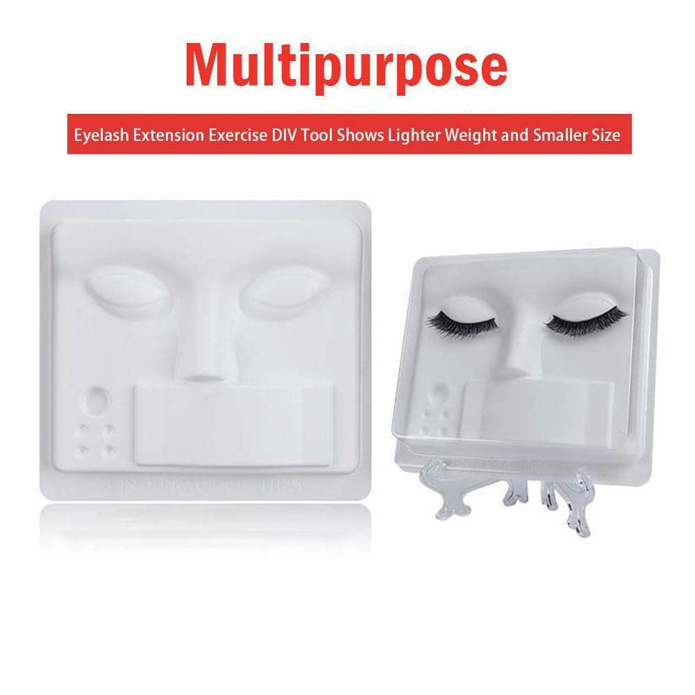 3 in 1Eyelash Extension Practice Tray Glue Gasket Adhesive Pallet Lashes Holder Eyelashes palette Training Display makeup tools