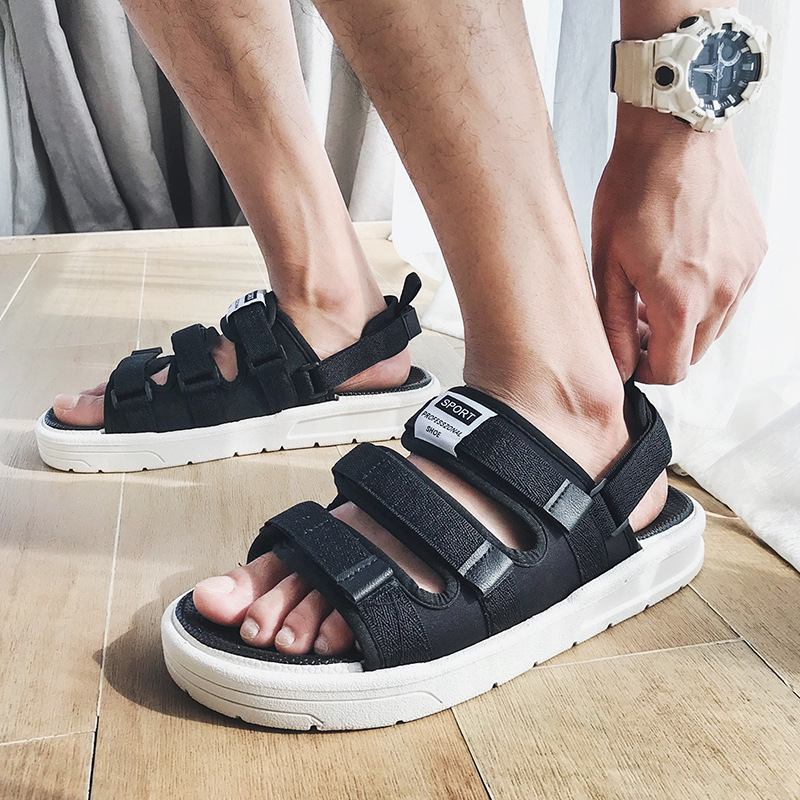 Sandals for men's 2024 new anti slip outerwear thick soled casual youth driving sports beach ins trendy shoes