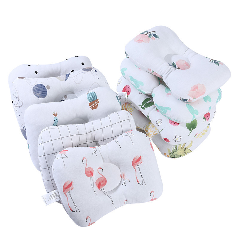 Baby pillow shape pillow anti-eccentric head pure cotton breathable pillow cotton baby pillow baby shape pillow