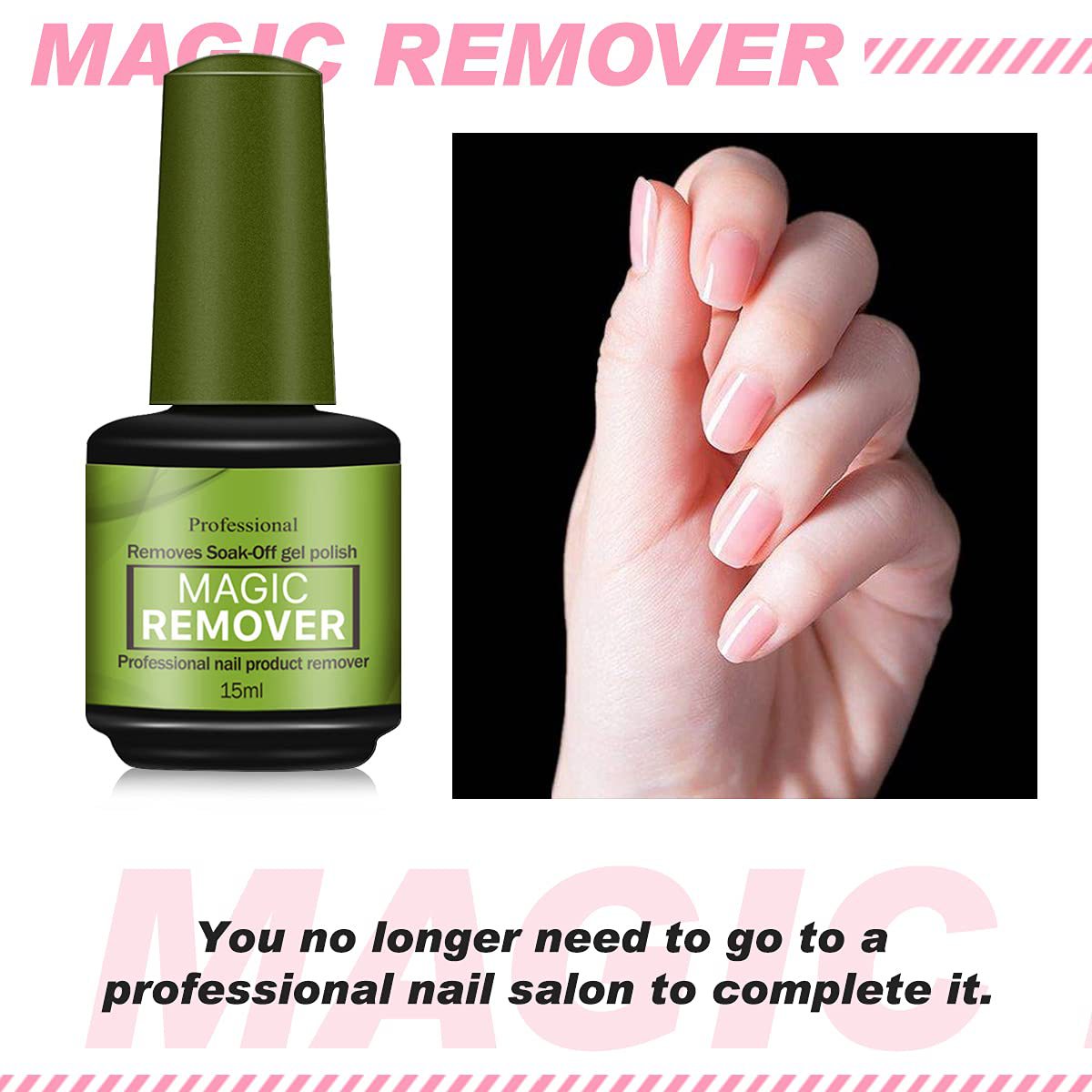 Pro-Soak UV Gel Nail Remover – 15ml Ultra-Efficient, Non-Drying Formula Designed Specifically for Quick, Complete Semi-Permanent