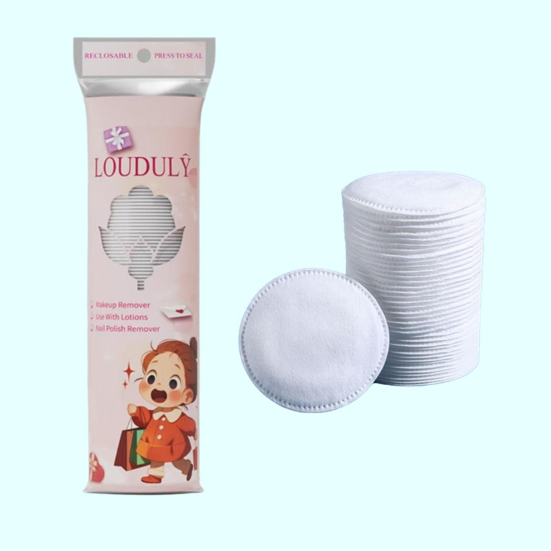 1pc (100 pieces) Makeup Removal Pad Sandwich Round Makeup Cotton Makeup Removal Cotton Solid Cleaning Disc Texture Cleaning
