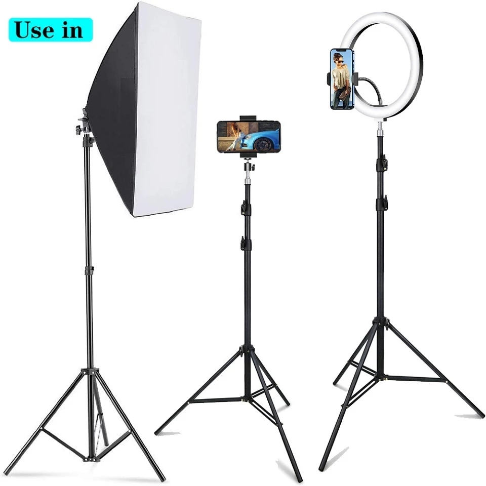 210cm 82inch Table Floor Tripod For Phone Camera Metal Stands Reflectors Photo Studio Video Flash Lighting