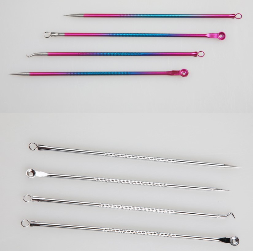 4pcs/set Stainless Steel Blackhead Comedone Acne Corrector Remover Extractor Skin Care Pore Cleaner Needles Remove Tools