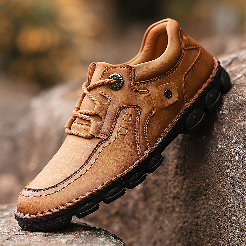 New Spring Casual Leather Shoes Men Comfortable Soft Leather Men Shoes Breathable Flats Shoe Moccasins Loafers