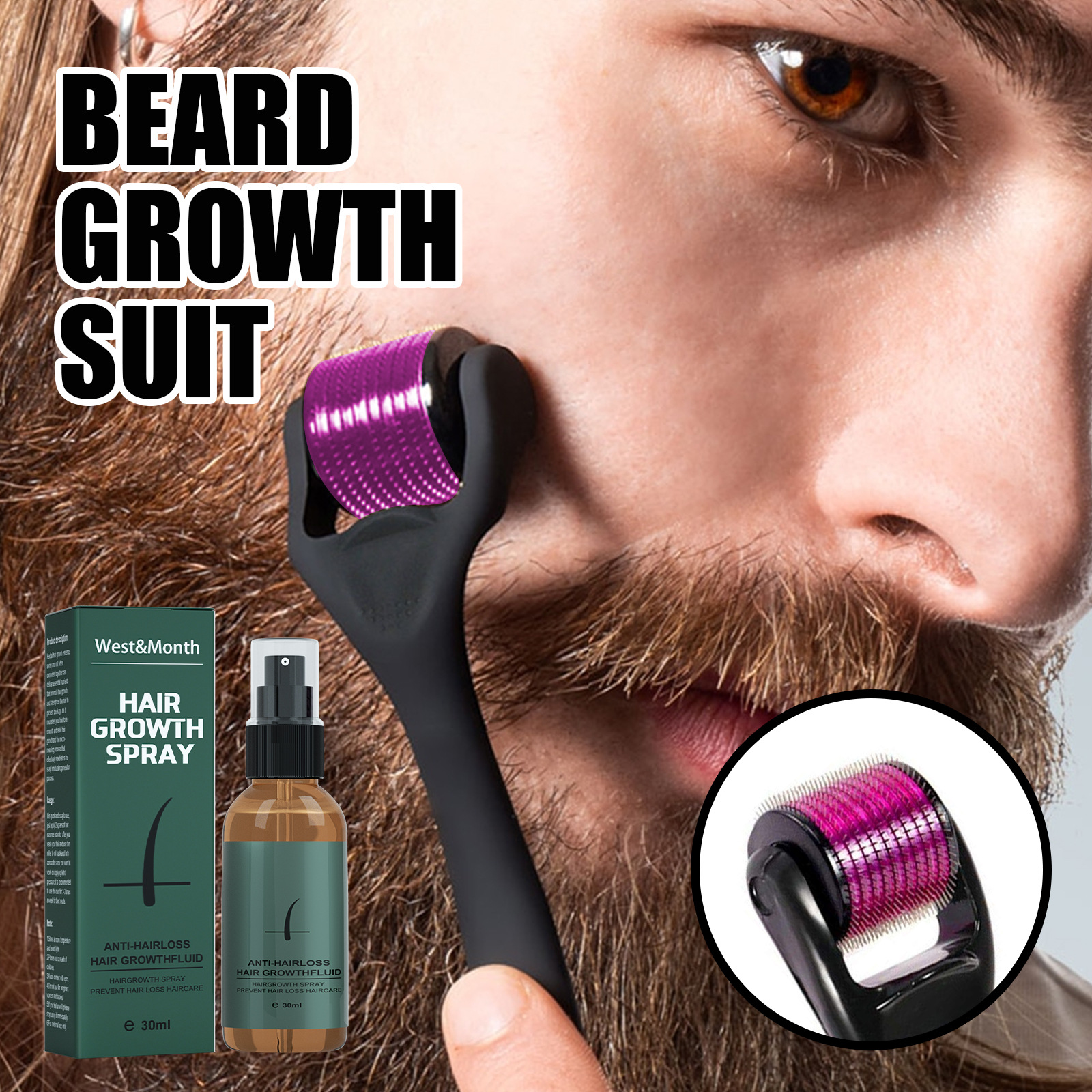 West&Month beard spray set moisturizing spray beard care promoting thick liquid