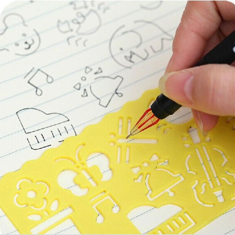 4 Cute Drawing Template Ruler Drafting Tool Stationery For Student Painting Supplies Creative Gift