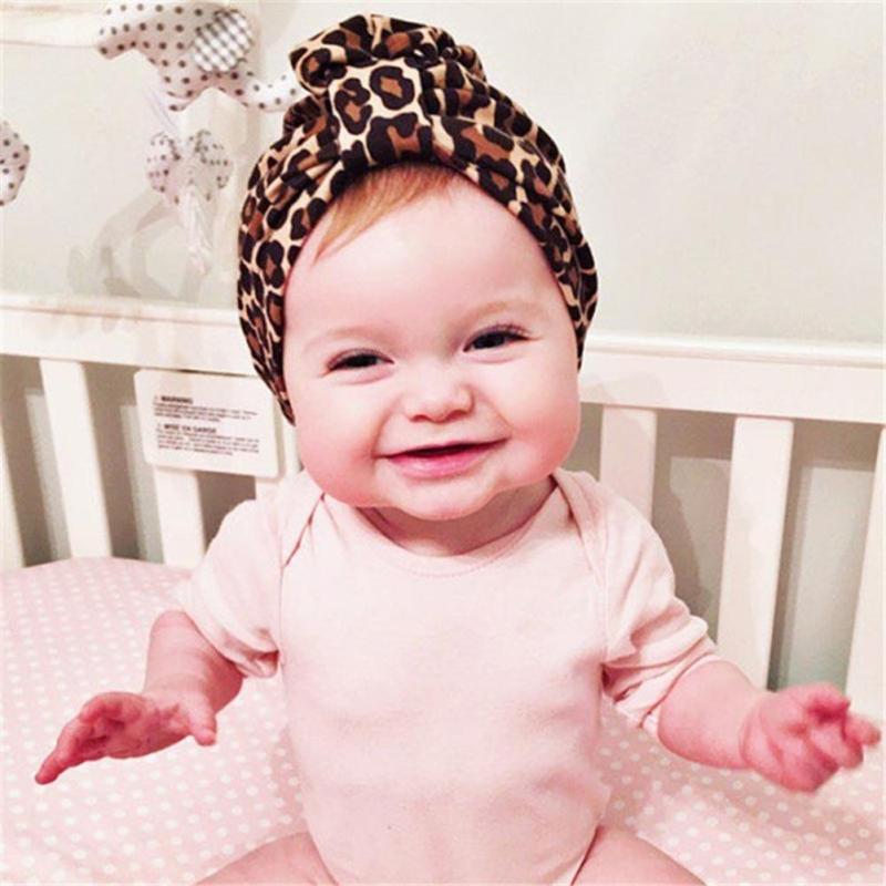 Newborn Infant Baby Girl Boy Mom Turban Hat Bows Flower Head Wrap Leopard India Hat Cotton Cap Parent-child Suit Beanie