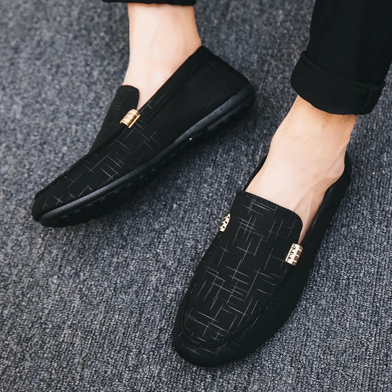 Autumn leisure breathable one-pedal men's shoes plus size peas shoes