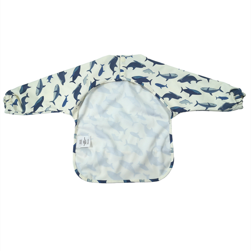 Baby Bibs Toddler Long Sleeves Scarf Waterproof Infant Art Smock Cute Animal Boys Girls Apron Pocket Design Kids Feeding Stuff