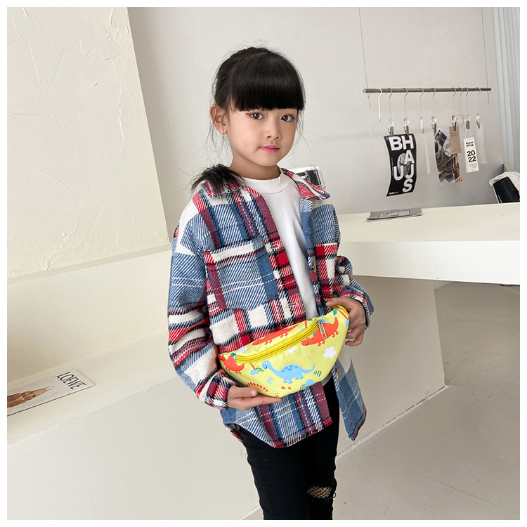 Dinosaur/Unicorn Cute Waist Bag Casual Cartoon Chest Bag Adjustable Strap Children Bum Bag Lightweight Fashion Shoulder Bag