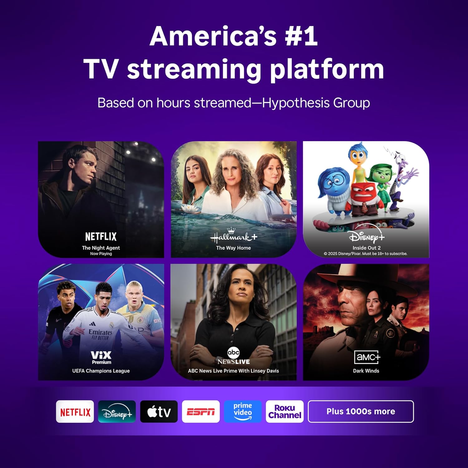 Roku Smart TV 2026 – 43-Inch Select Series, 4K HDR TV – Roku TV with Voice Remote – Flat Screen LED Television with Wi-Fi for Streaming Live Local New