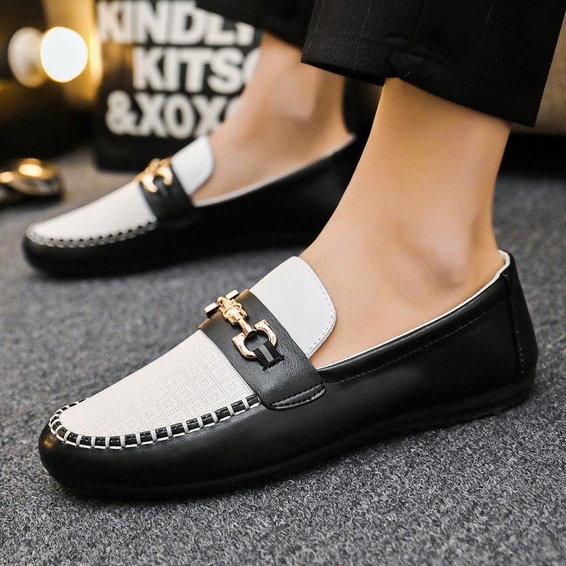 Men's Casual Slip On Shoe Round Toe Soft PU Leather Loafers Shoes Non Slip Driving Shoes Fashion Footwear