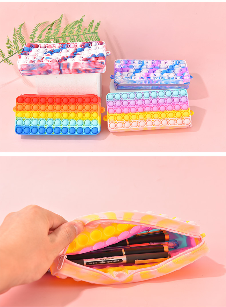 Fashion Pop Push Bubble Fidget Shoulder Bag With Strap Large Capacity Pencil Case Coin Purse Kids Wallet Antistress Fidget Toys