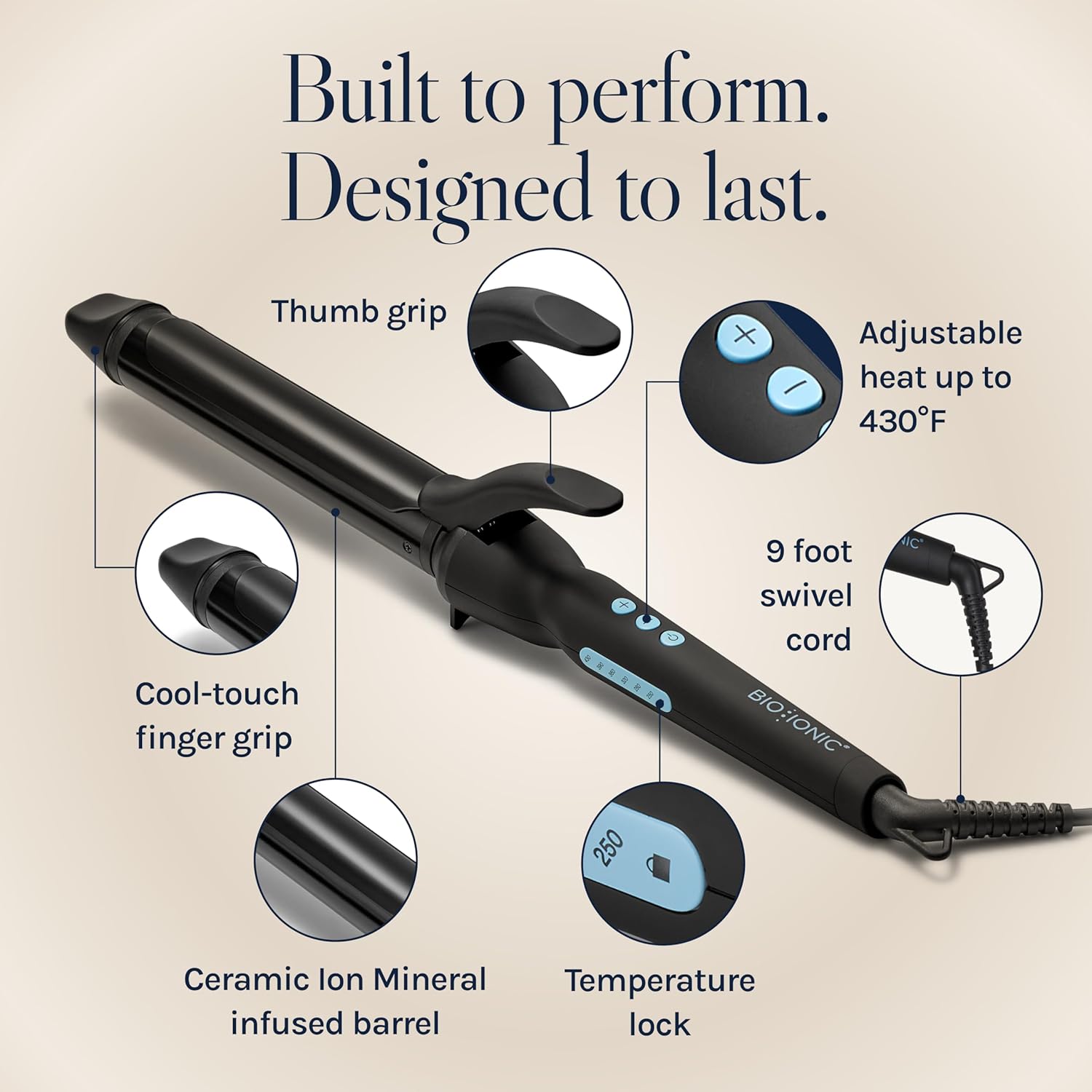 Bio Ionic Long Barrel Curling Iron with Moisture Heat Technology & NanoIonic MX Versatile Curling Wand - Multiple Barrel Sizes for Tight, Classic, Loo