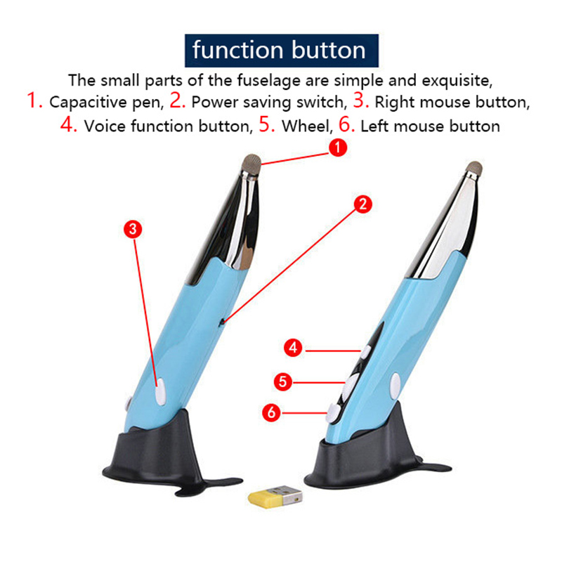 New 2.4G Wireless Mouse Pen Personality Creative Vertical Pen-Shaped Stylus Battery Mouse Suitable For PC And Laptop Mice