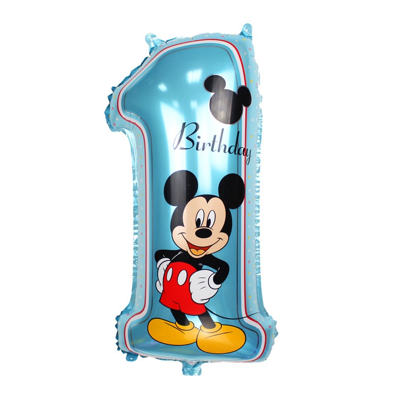 Happy birthday decoration balloon pink Blue baloon Number Helium Foil Balloons Baby 1st Birthday latex balloons