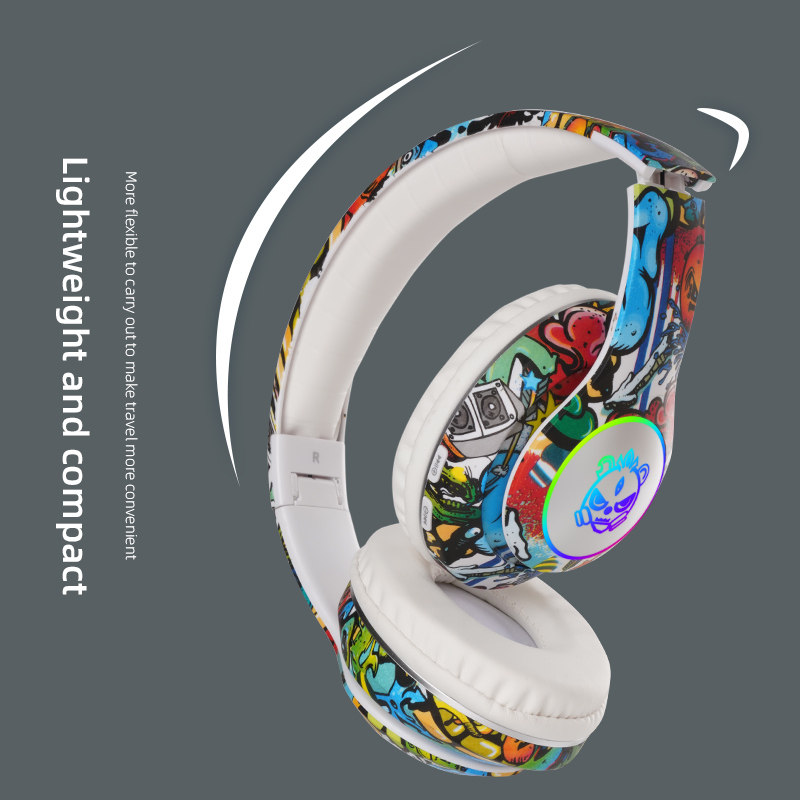 Kids Bluetooth Headphones Wireless Headphones Bluetooth Earphone Headset Music Game Headphones Foldable Flash Light Headset Gift