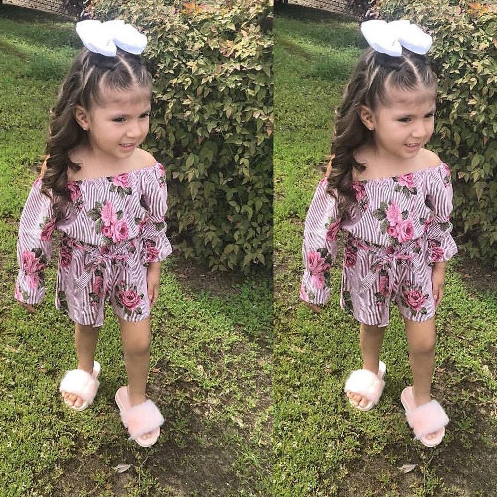 Pudcoco Girl Jumpsuits 6M-5Y US Kids Baby Girl Romper Floral Jumpsuit Sunsuit Summer Outfits Clothes