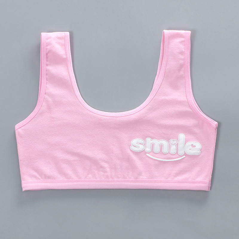 Teen girl bra vest cotton spandex sports big girl kids underwear letters