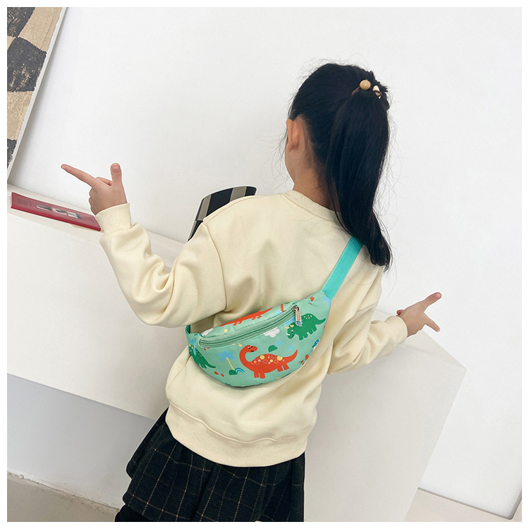 Dinosaur/Unicorn Cute Waist Bag Casual Cartoon Chest Bag Adjustable Strap Children Bum Bag Lightweight Fashion Shoulder Bag