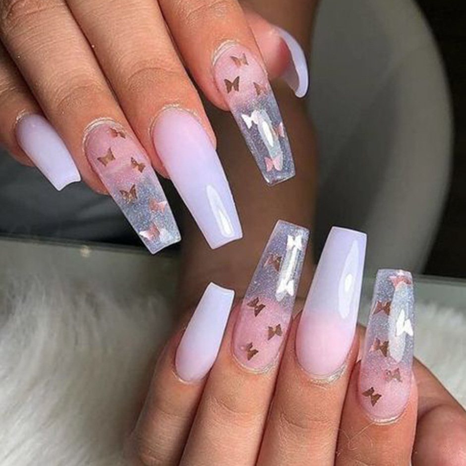 3D Butterfly Slice Nail Sequins Flakes Holographic Iridescent Glitter Nail Art Decoration Colorful Manicure 12 in 1 Set