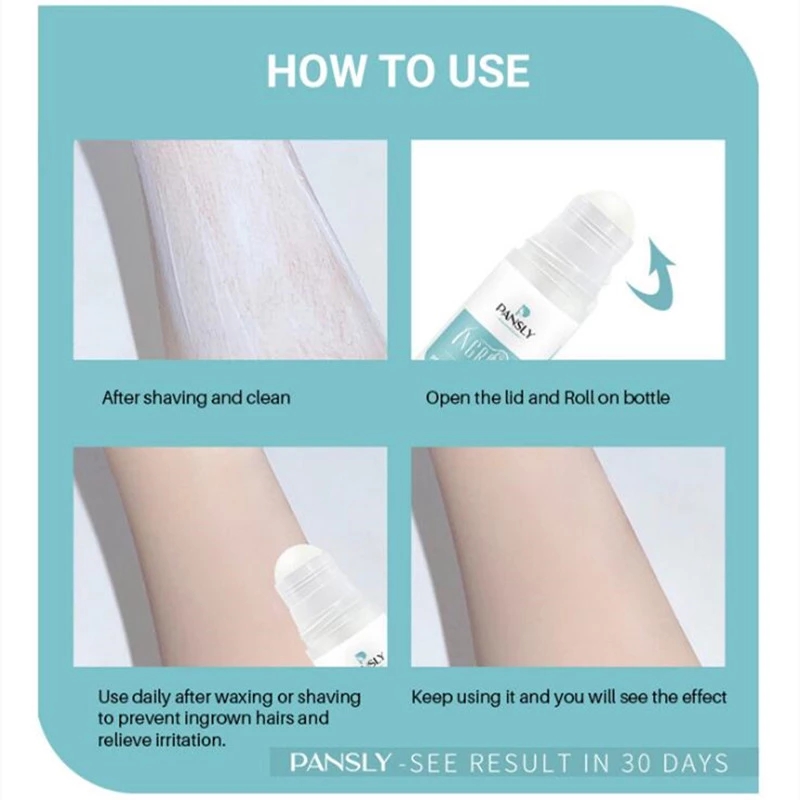 100ML Pansly Dual-Action Ingrown Hair Serum – Exfoliating + Soothing Technology to Prevent Bumps, Calm Redness & Brighten Post-S
