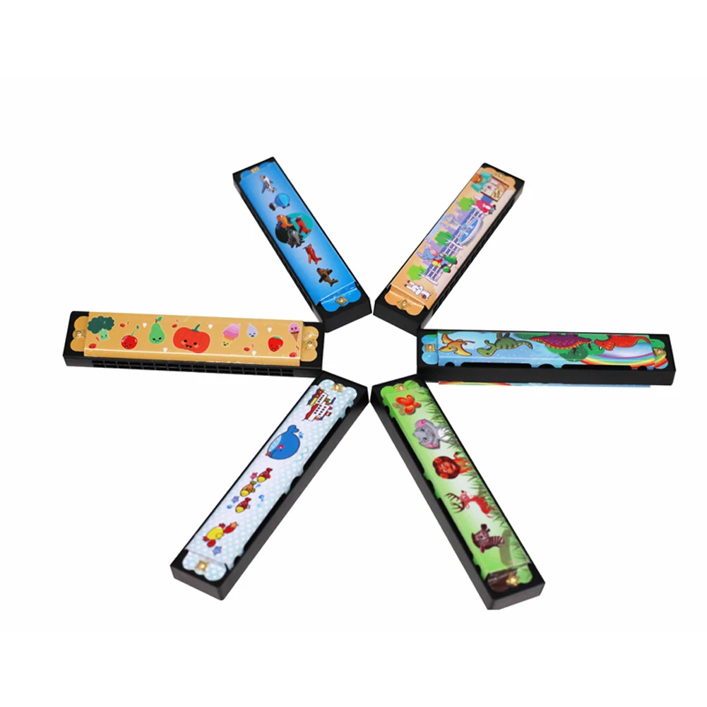 16 Holes Cute Harmonica Musical instrument Montessori Educational Toys Cartoon Kids Wind Instrument Children Gift