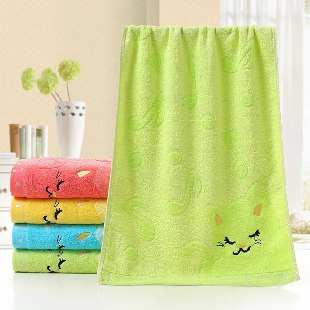 25*50 cm For Home Bathing Shower Towel Living Cute Cat Child Towel Bamboo