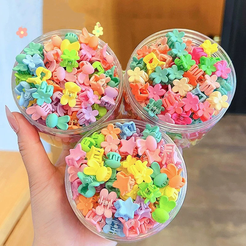 50pc/1 can Macaron hybrid baby grab clip, children's hair clip, little girl hair accessory, cute hair clip, hair clip