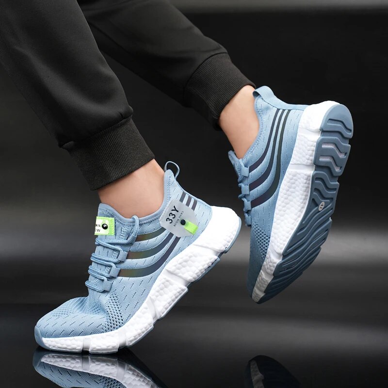 Men Casual Sport Shoes Breathable Lightweight Sneakers Outdoor Mesh Black Running Shoes Athletic Jogging Walking Shoes