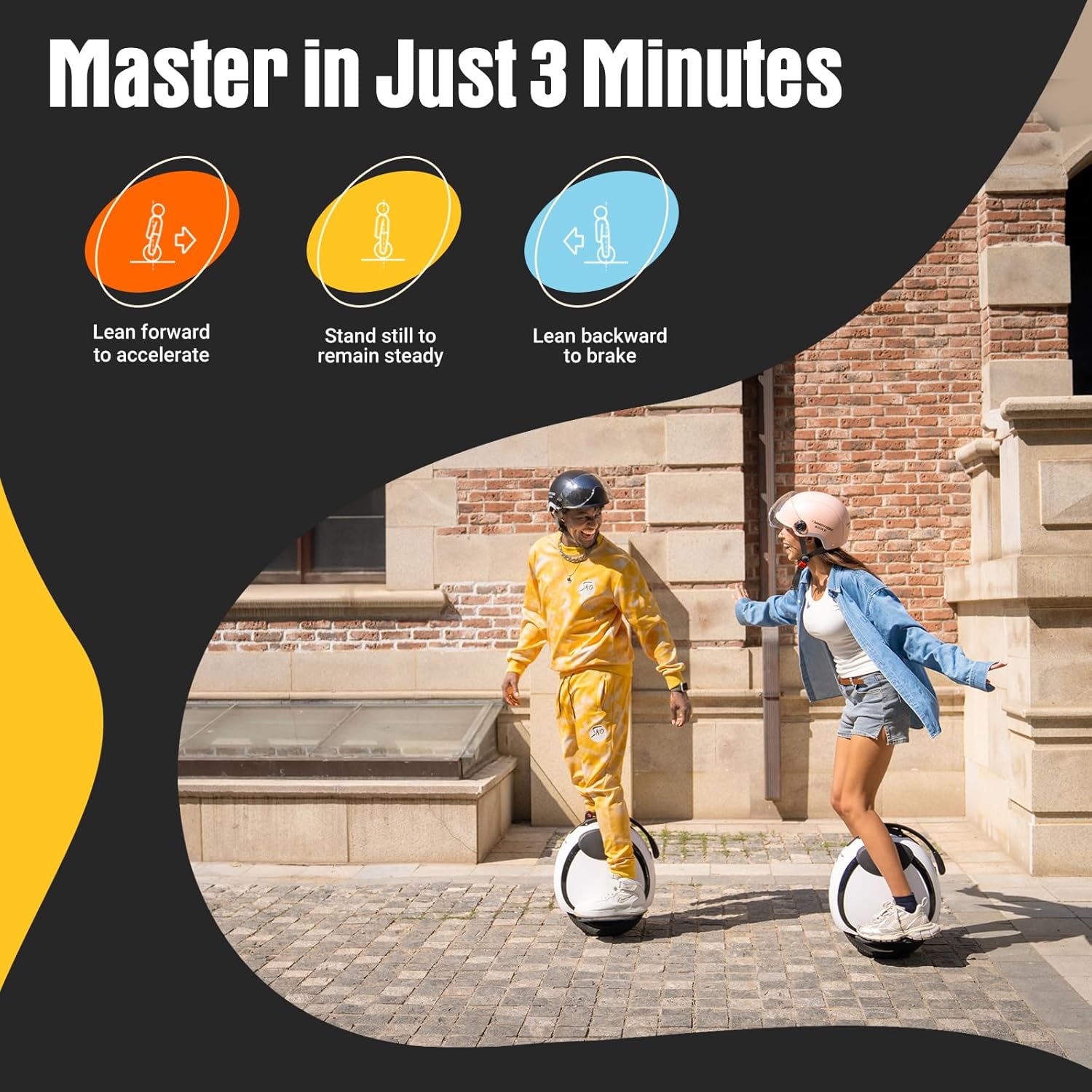 INMOTION E20 Electric Unicycle, Dual-Tire Self-Balancing Design with UL2272 Certified Safety, 14" Wheel, 900W Peak Power, Up to 18.6 Miles, 12.4 MPH,