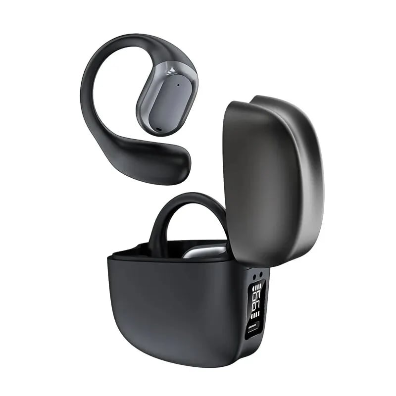 New Ear Clip-on Wireless Headset Long Battery Life Non-In-Ear NoiseReduction Large Screen LED Digital Display Wireless Head