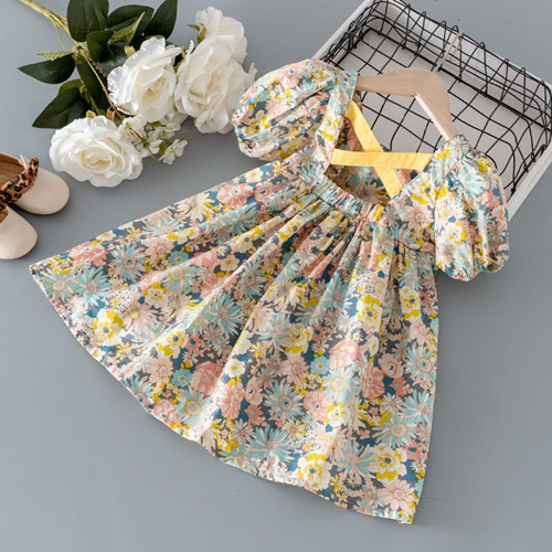 Lawadka New Summer Kids Girls Dress Print Floral Bow Dresses For Girls Fashion Princess Girls' Children Clothing