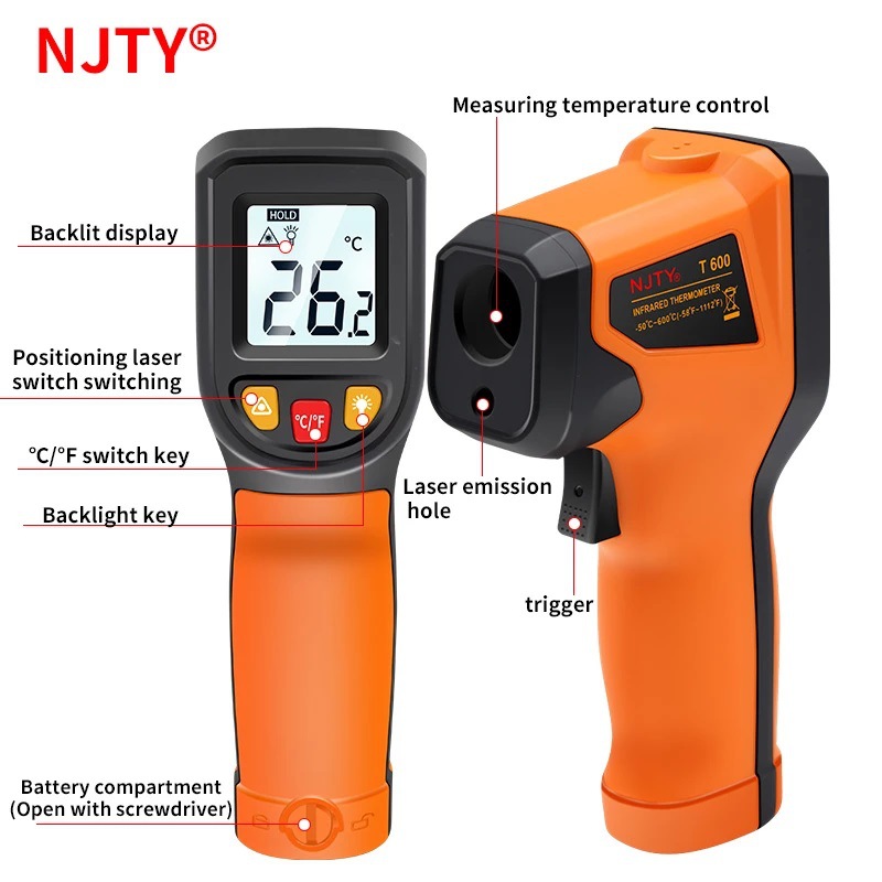 T400 Digital Infrared Thermometer -50~400℃ Laser termometro Pyrometer Gun Non-Contact Laser Temperature Meter gauge Tools