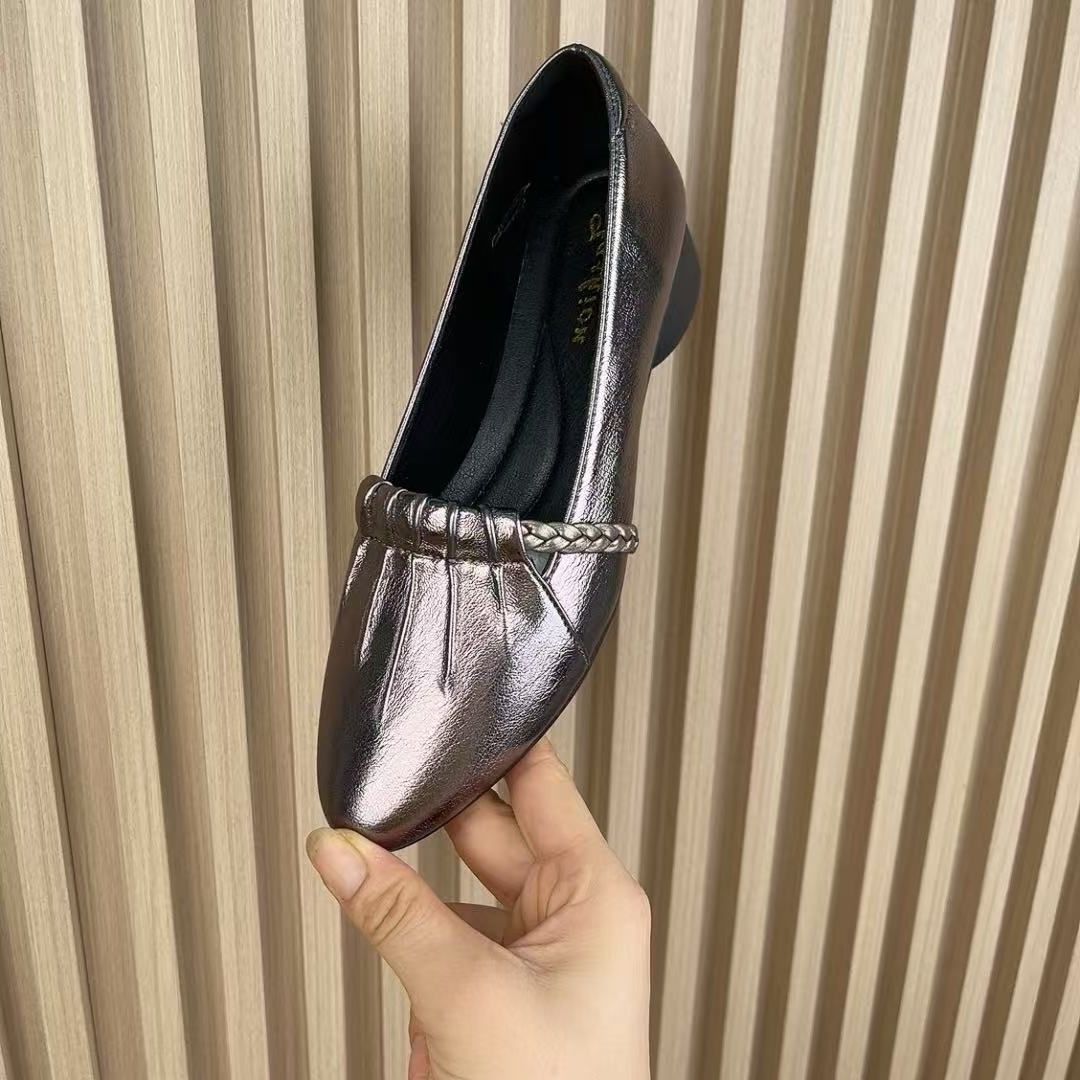 Women Fashion Sweet Light Weight Spring & Summer Anti Skid Square Heel Shoes Lady Classic Office Work Shoe