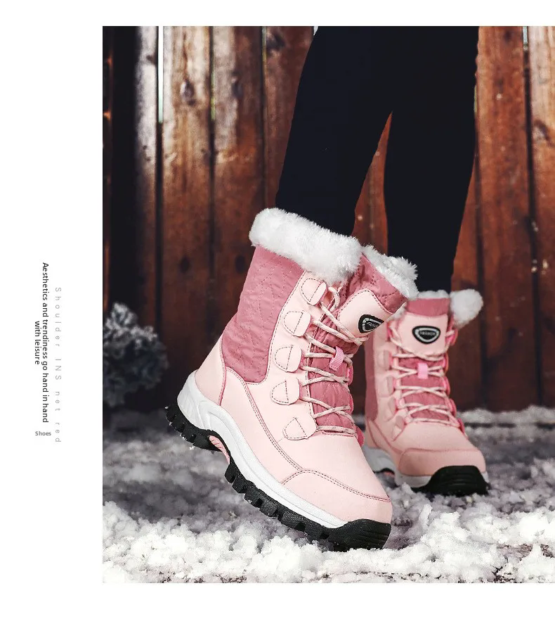 Moipheng Women Classic Snow Boots Winter Warm Shoes Handmade Platform Shoes Womens Boots Ankle Botas De Mujer Size 42 Booties