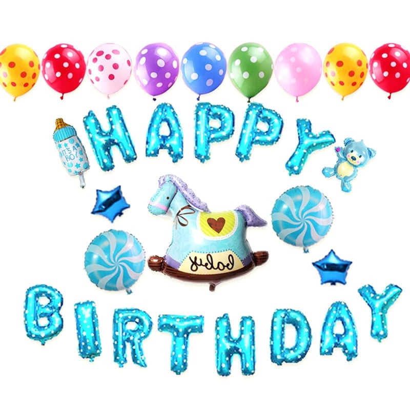 Foil Balloons 16INCH Happy Birthday letter Balloons balls birthday Party Decorations kids Baby Shower Helium Balloons