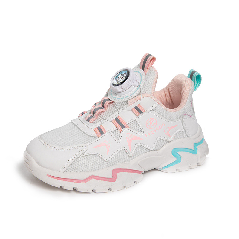 Rotary button Children's Shoes Leather Sports Sneakers Student Soft Soled Casual Shoes Kids Characteristic Simple