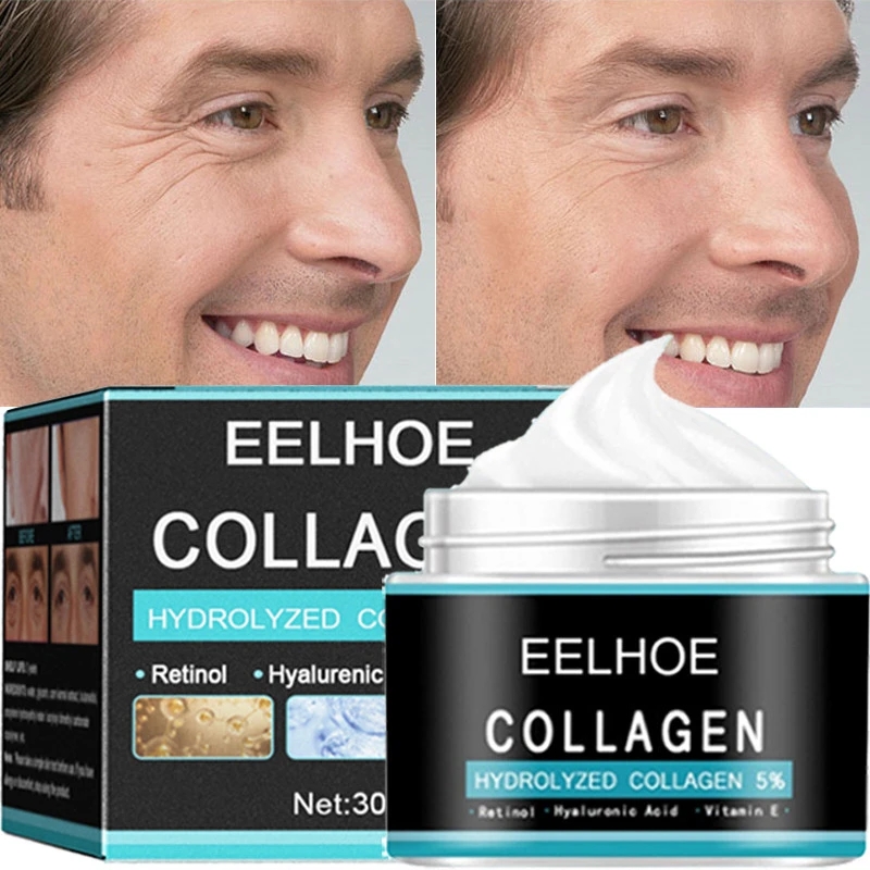 1pc Collagen Cream For Men, Anti Wrinkle Anti Aging Face Cream, Firming Moisturizing Hyaluronic Acid Cream For Facial Care